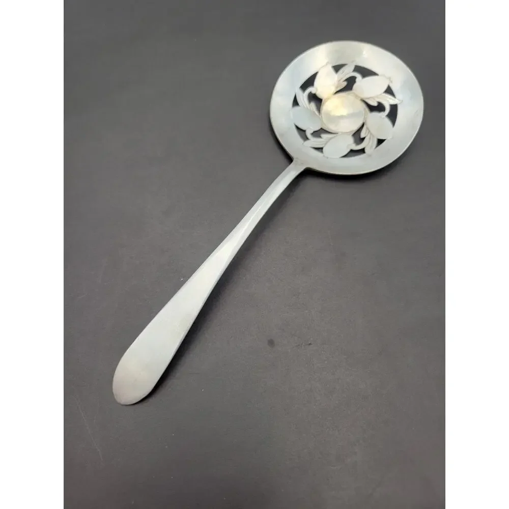 Rogers International Silver Co. TS Round Slotted Serving Spoon Vtg